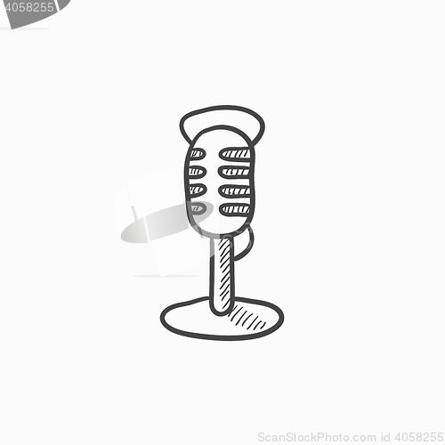 Image of Retro microphone sketch icon.