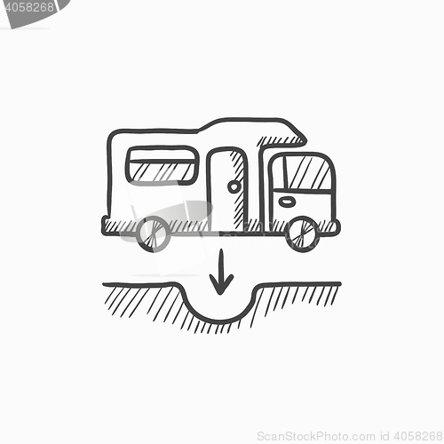 Image of Motorhome and sump sketch icon.