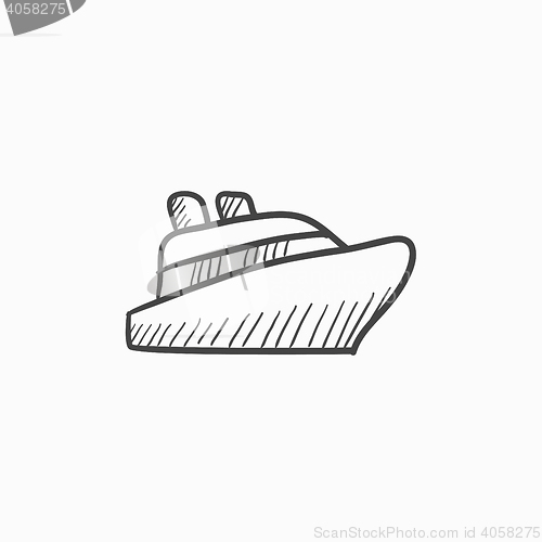 Image of Cruise ship sketch icon.