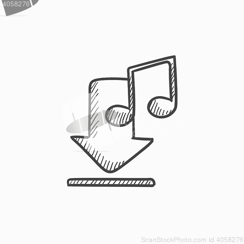 Image of Download music sketch icon.