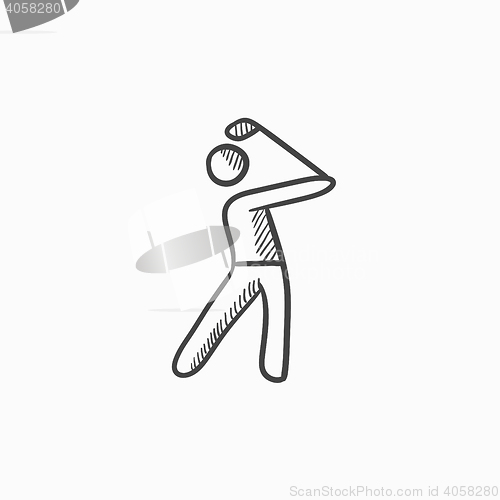 Image of Golfer sketch icon.