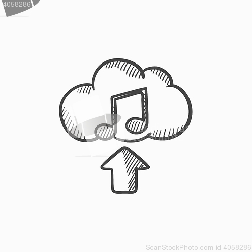 Image of Upload music sketch icon.