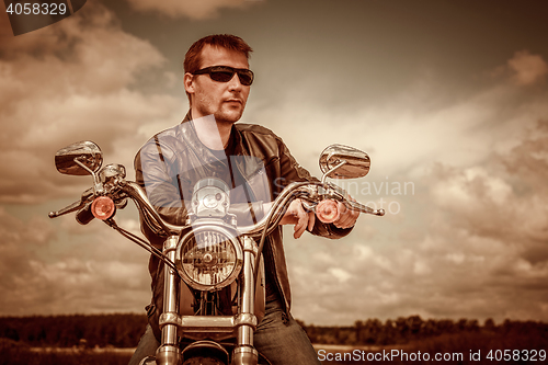 Image of Biker on a motorcycle