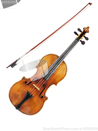Image of Violin on white background