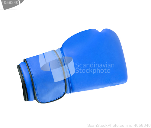 Image of studio shot of a blue boxing glove