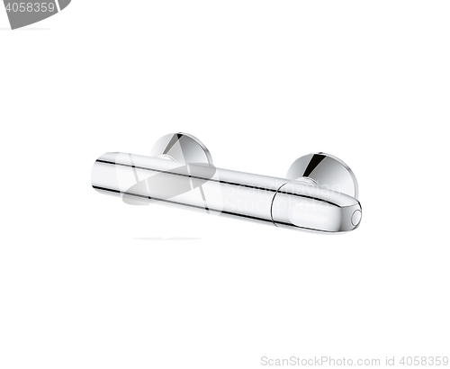 Image of Shiny Shower Water Chrome Faucet Isolated