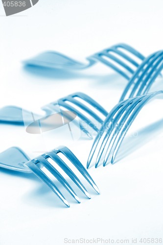 Image of texture blue forks