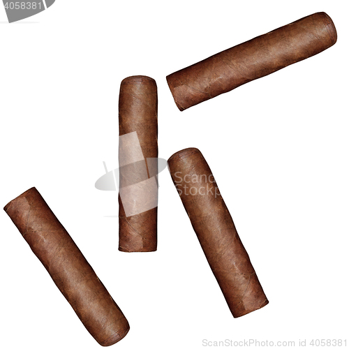 Image of small cigars isolated on white