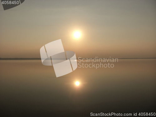 Image of Setting sun across Lake Unden