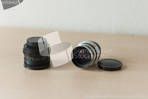 Image of Old camera lenses