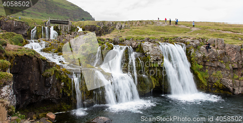 Image of Kirkjufellsfoss waterfall near the Kirkjufell mountain