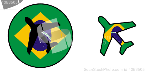 Image of Nation flag - Airplane isolated - Brazil