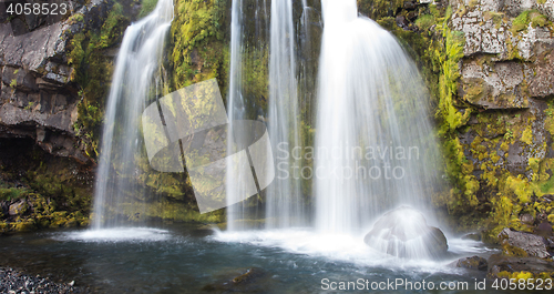 Image of Kirkjufellsfoss waterfall near the Kirkjufell mountain