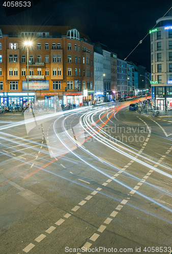 Image of Berlin Rosenthaler Platz at night