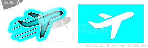 Image of Airplane isolated - Blue