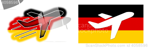 Image of Nation flag - Airplane isolated - Germany