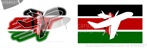 Image of Nation flag - Airplane isolated - Kenya