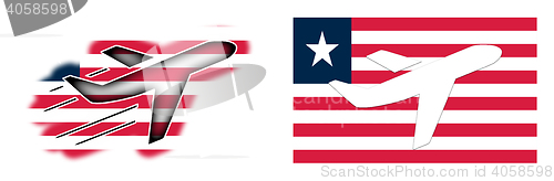 Image of Nation flag - Airplane isolated - Liberia