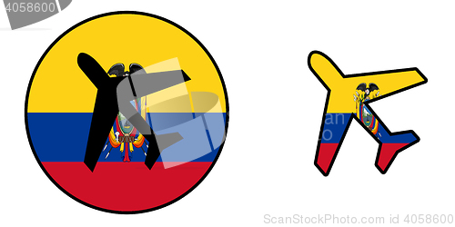 Image of Nation flag - Airplane isolated - Ecuador