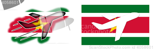 Image of Nation flag - Airplane isolated - Suriname