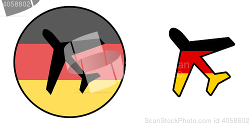 Image of Nation flag - Airplane isolated - Germany