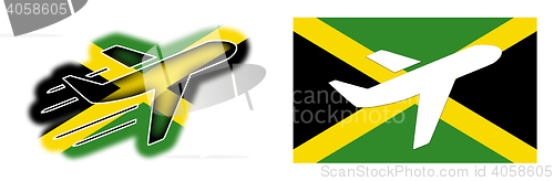 Image of Nation flag - Airplane isolated - Jamaica