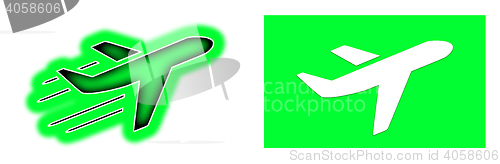 Image of Airplane isolated - Green