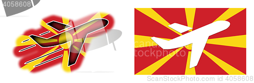 Image of Nation flag - Airplane isolated - Macedonia