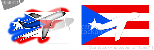 Image of Nation flag - Airplane isolated - Puerto Rico