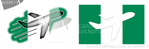 Image of Nation flag - Airplane isolated - Nigeria