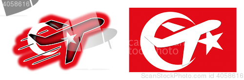 Image of Nation flag - Airplane isolated - Turkey