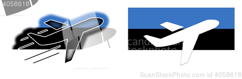 Image of Nation flag - Airplane isolated - Estonia