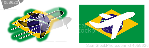 Image of Nation flag - Airplane isolated - XXXXX