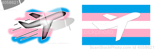 Image of Flag - Airplane isolated - Transgender flag