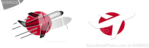 Image of Nation flag - Airplane isolated - Japan