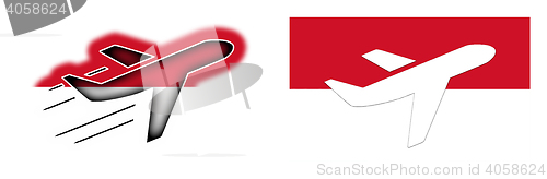 Image of Nation flag - Airplane isolated - Indonesia