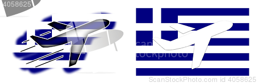 Image of Nation flag - Airplane isolated - Greece
