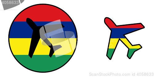 Image of Nation flag - Airplane isolated - Mauritius