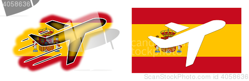 Image of Nation flag - Airplane isolated - Spain