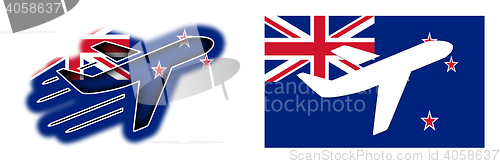 Image of Nation flag - Airplane isolated - New Zealand
