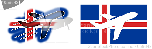 Image of Nation flag - Airplane isolated - Iceland