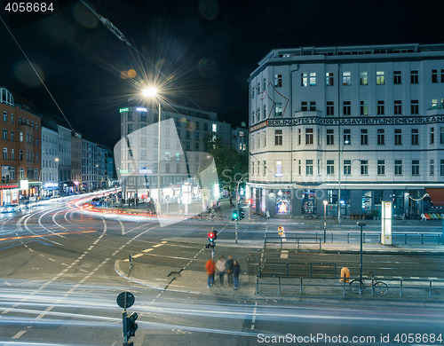 Image of Berlin Rosenthaler Platz at night