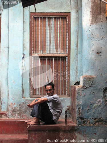 Image of Streets of Kolkata. Portrait of Indian man