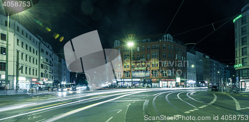 Image of Berlin Rosenthaler Platz at night