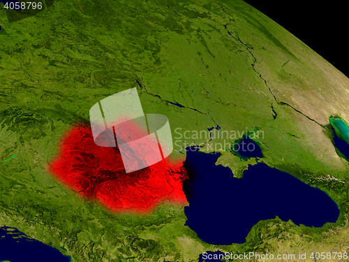 Image of Romania from space