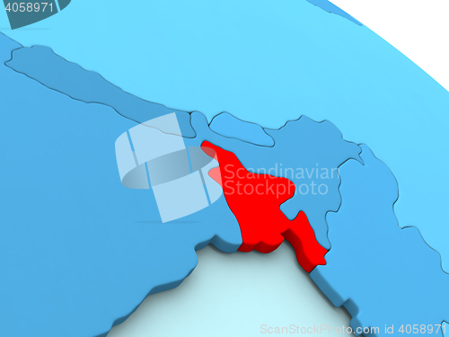 Image of Bangladesh in red on blue globe