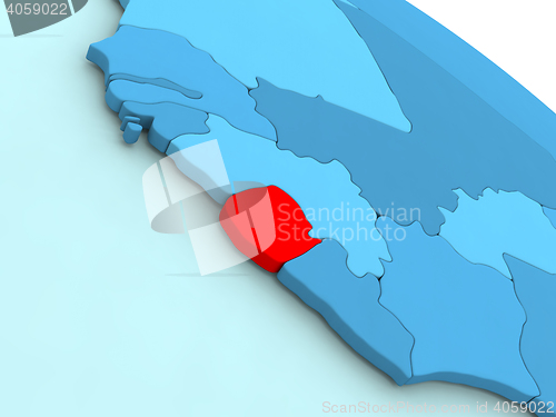 Image of Sierra Leone in red on blue globe