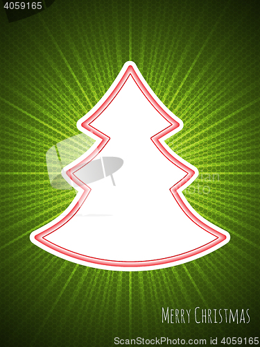 Image of Christmas greeting with bursting christmas tree