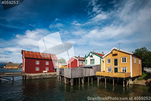 Image of Old colored houses in Mosjoen Norway