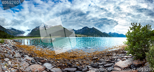 Image of Panorama Glacier on the viewing platform. Svartisen Glacier in N